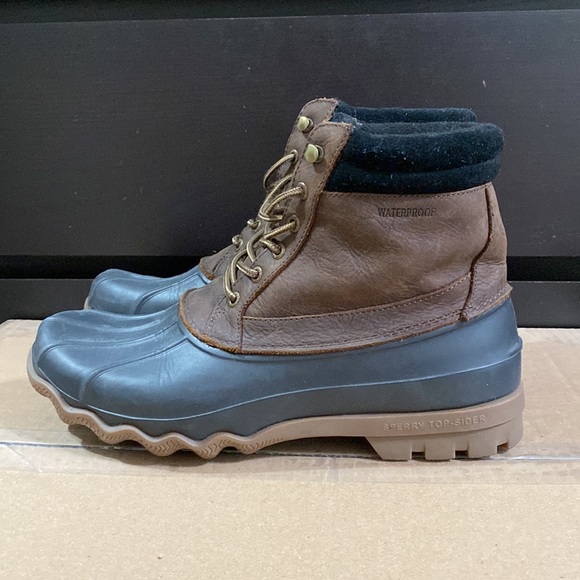Sperry Top-Sider Brewster Duck Boots, Brown Leather/Black, Mens 10 - Picture 2 of 9